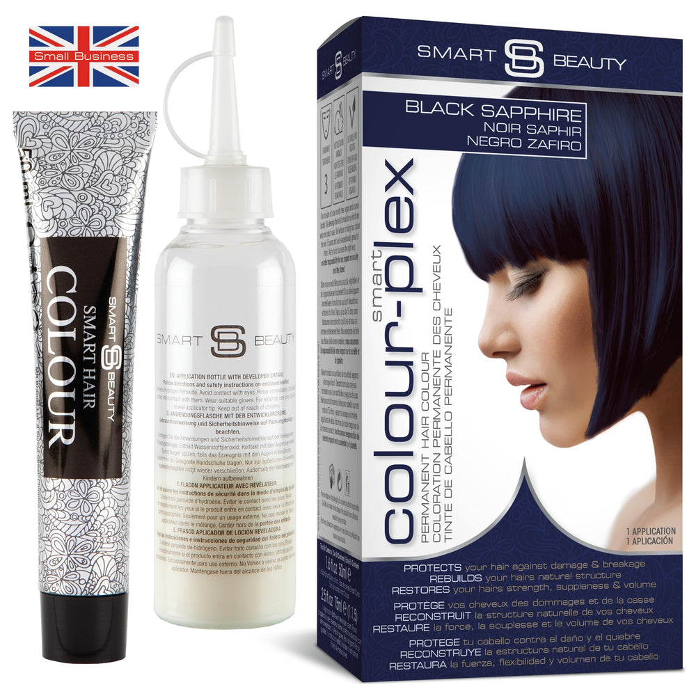 Colorant Smart Beauty bleu-noir en mélange pour une couverture uniforme et durable.