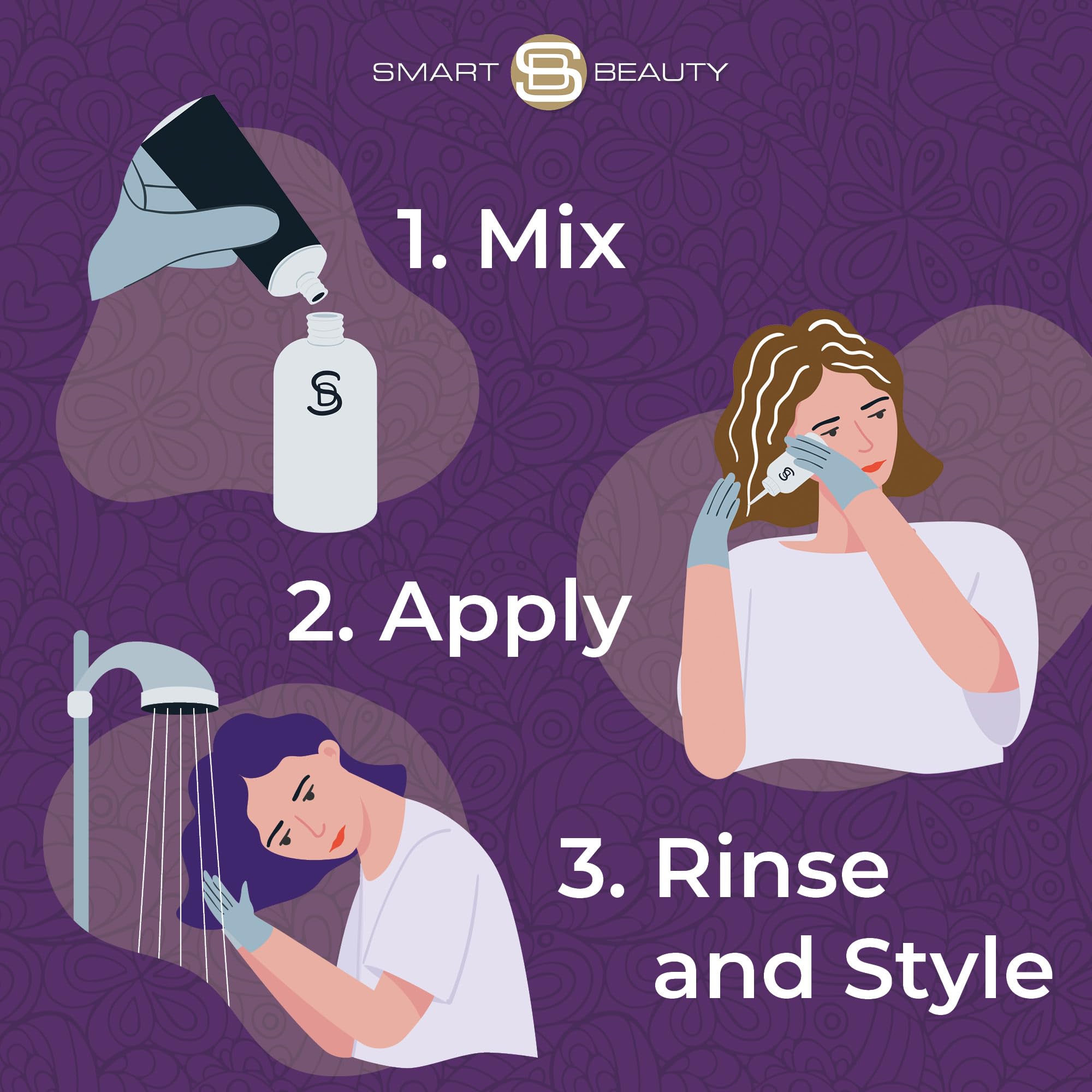 Smart Beauty teinture violet amethyste – Application précise sans coulures grâce à l’embout.