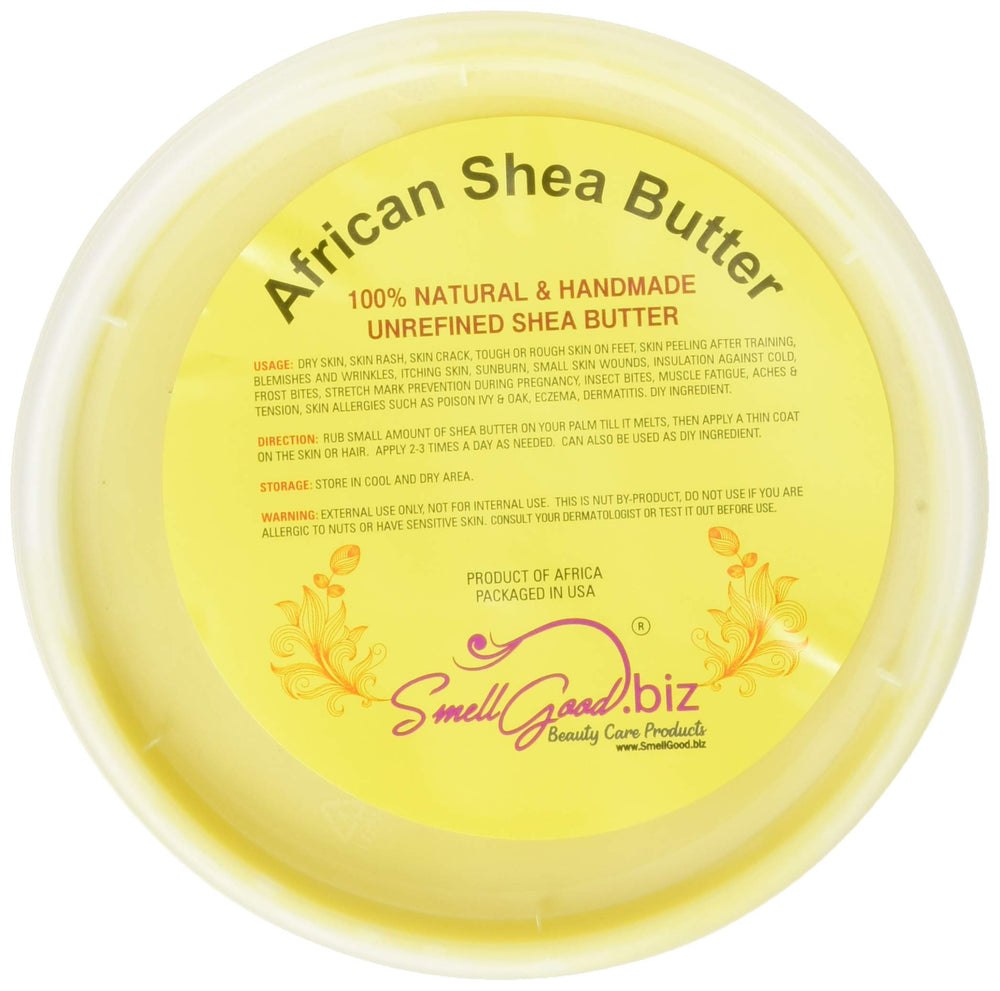 Texture brute du beurre SmellGood prête pour soin capillaire et peau.