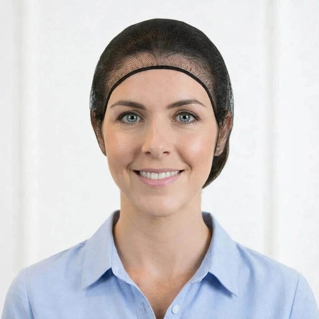 Smilco filet capillaire nylon noir 24 pouces, couverture maximale pour service alimentaire.