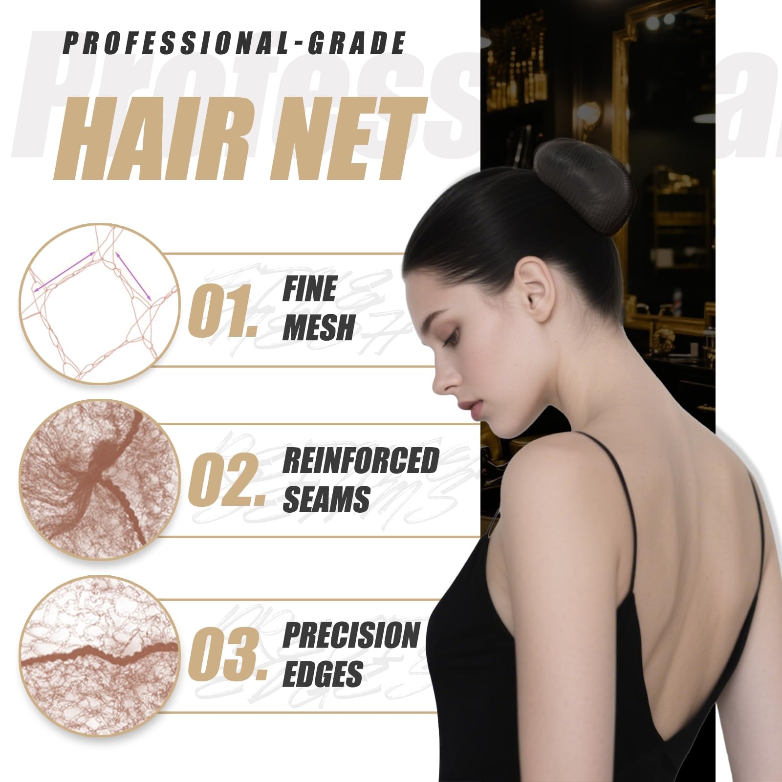 Smilco filet à cheveux brun, résistance 33 livres pour maintien durable