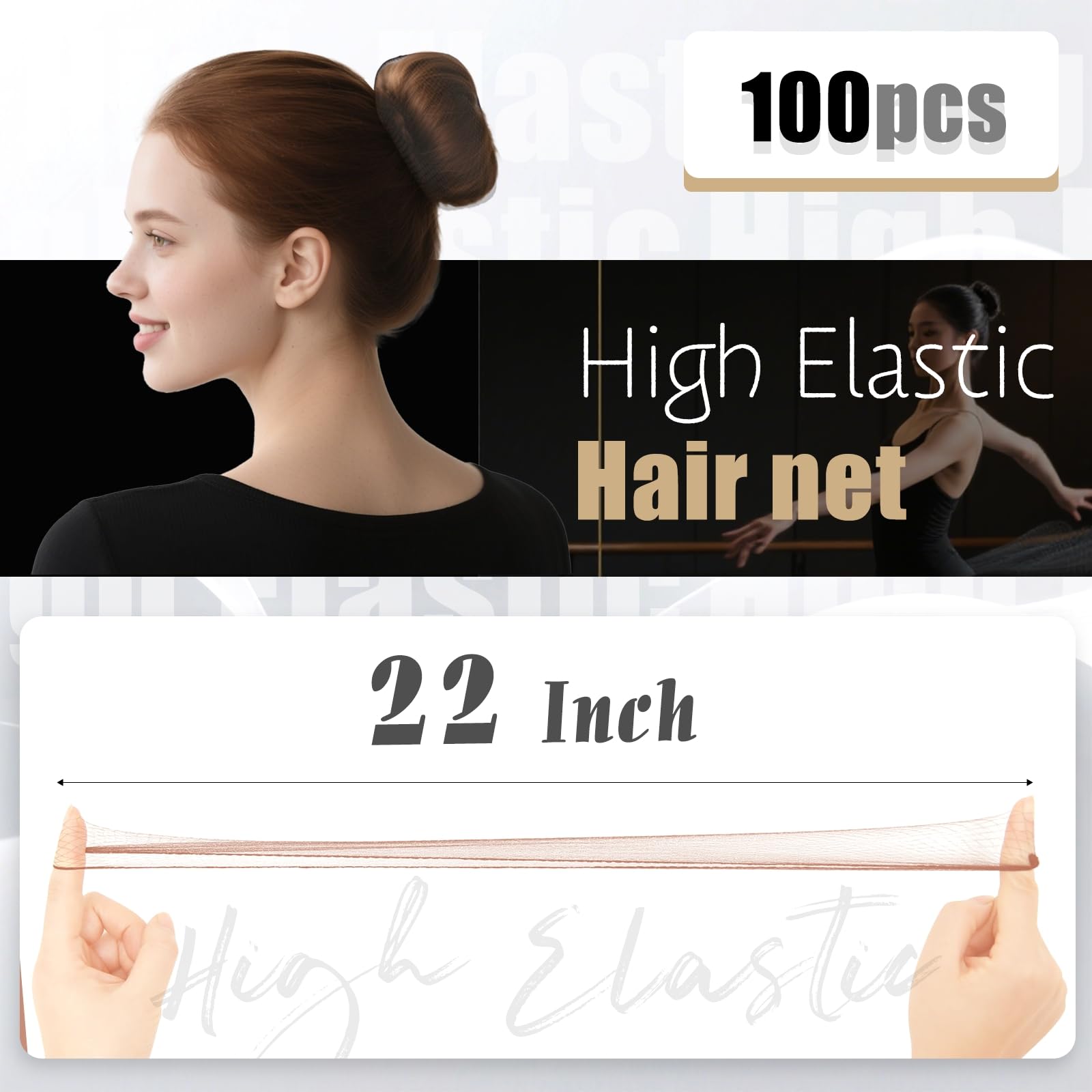 Smilco filet à cheveux brun, maillage invisible pour une apparence naturelle