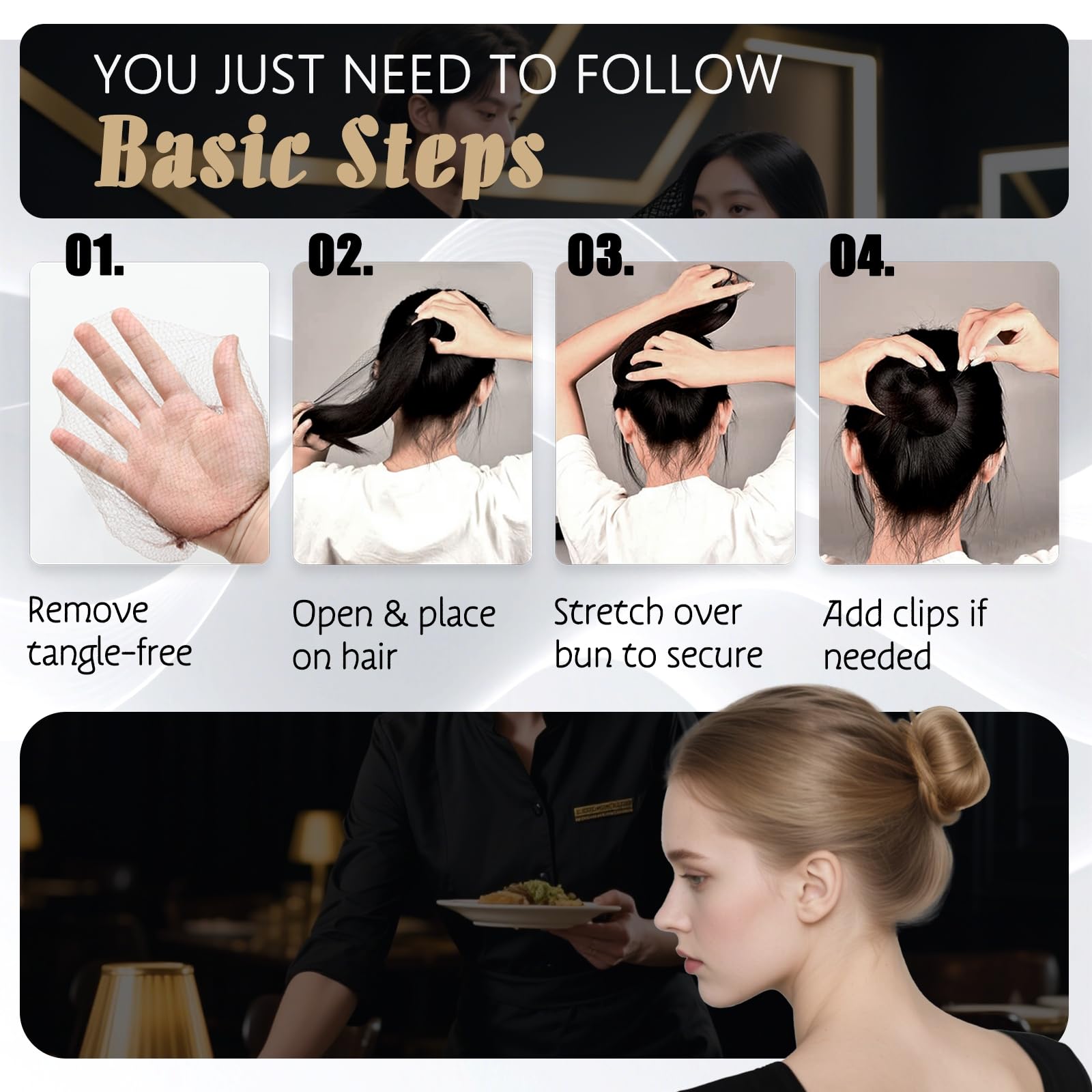 Smilco filet à cheveux brun, parfait pour service en hôtellerie et restauration