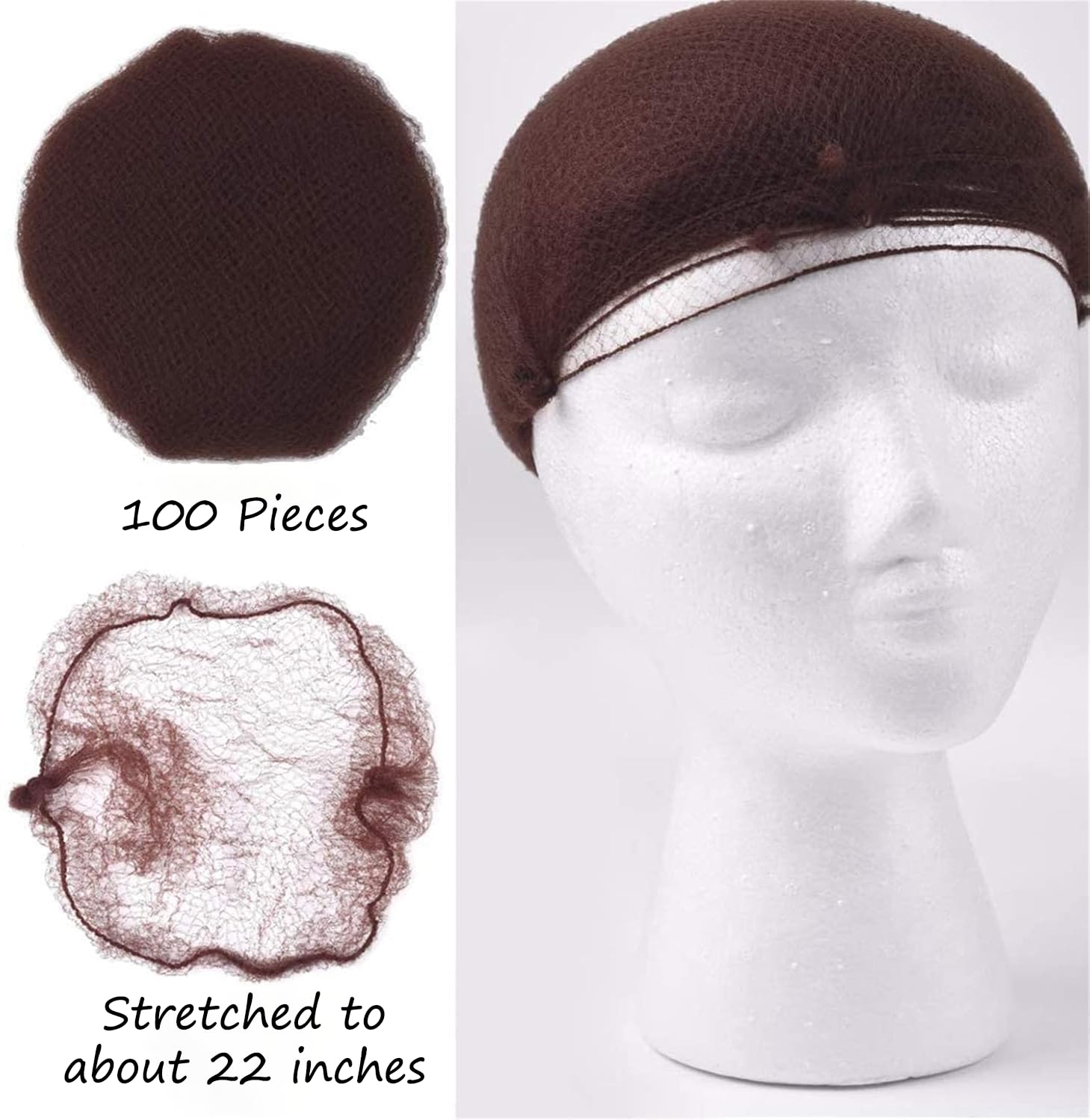 Smilco filet à cheveux brun, maintien discret pendant le sommeil