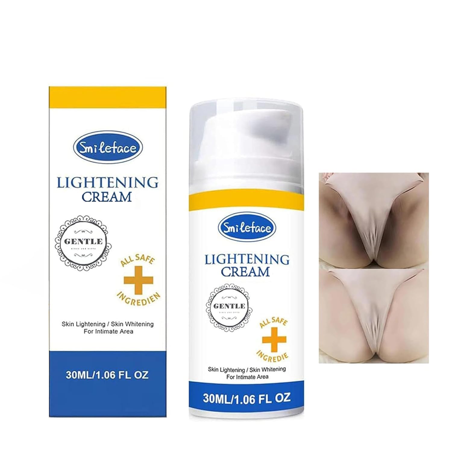 Packaging de SMILEFACE Creme, présentation claire pour le soin intime.