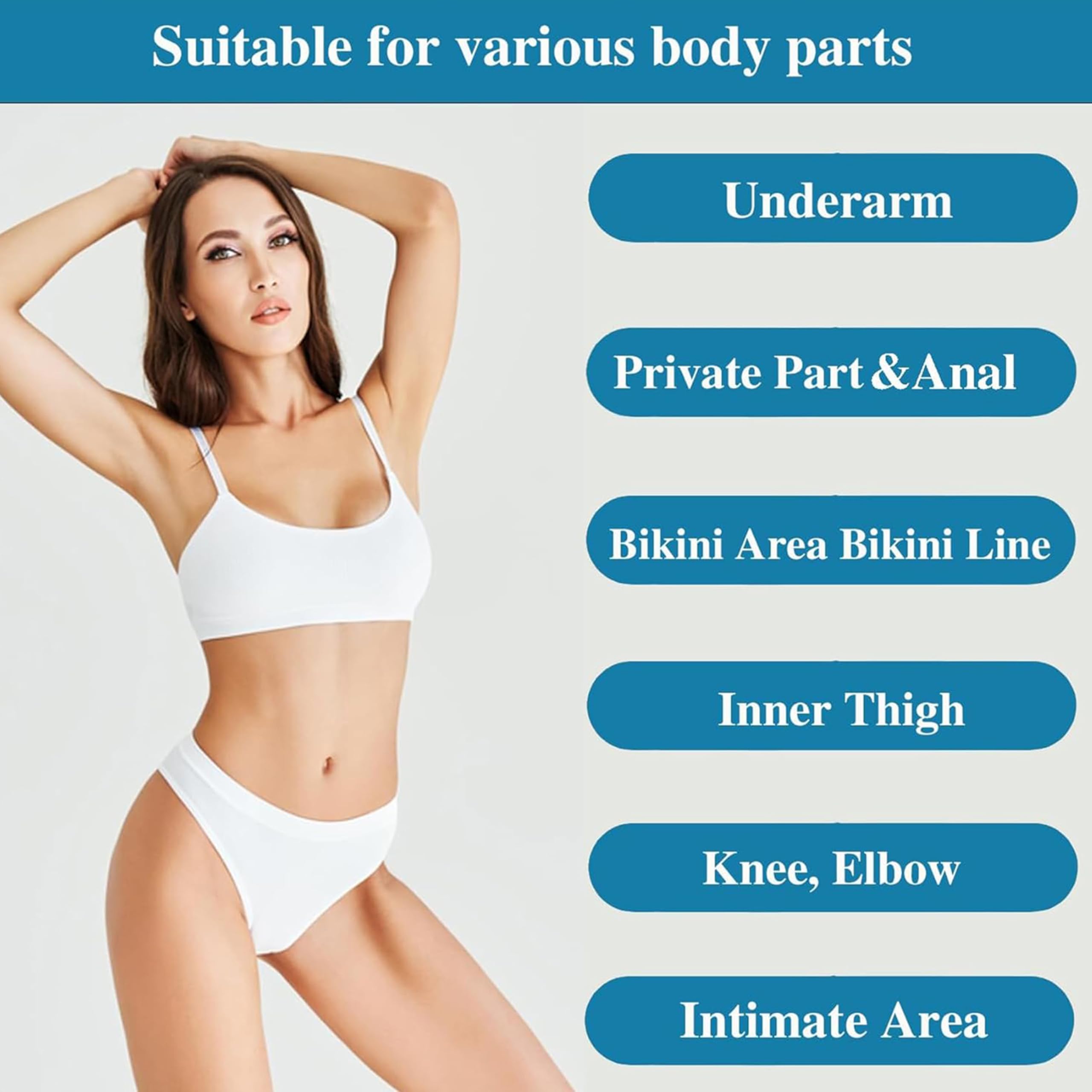 Application zone bikini avec SMILEFACE creme, soin délicat et précis.