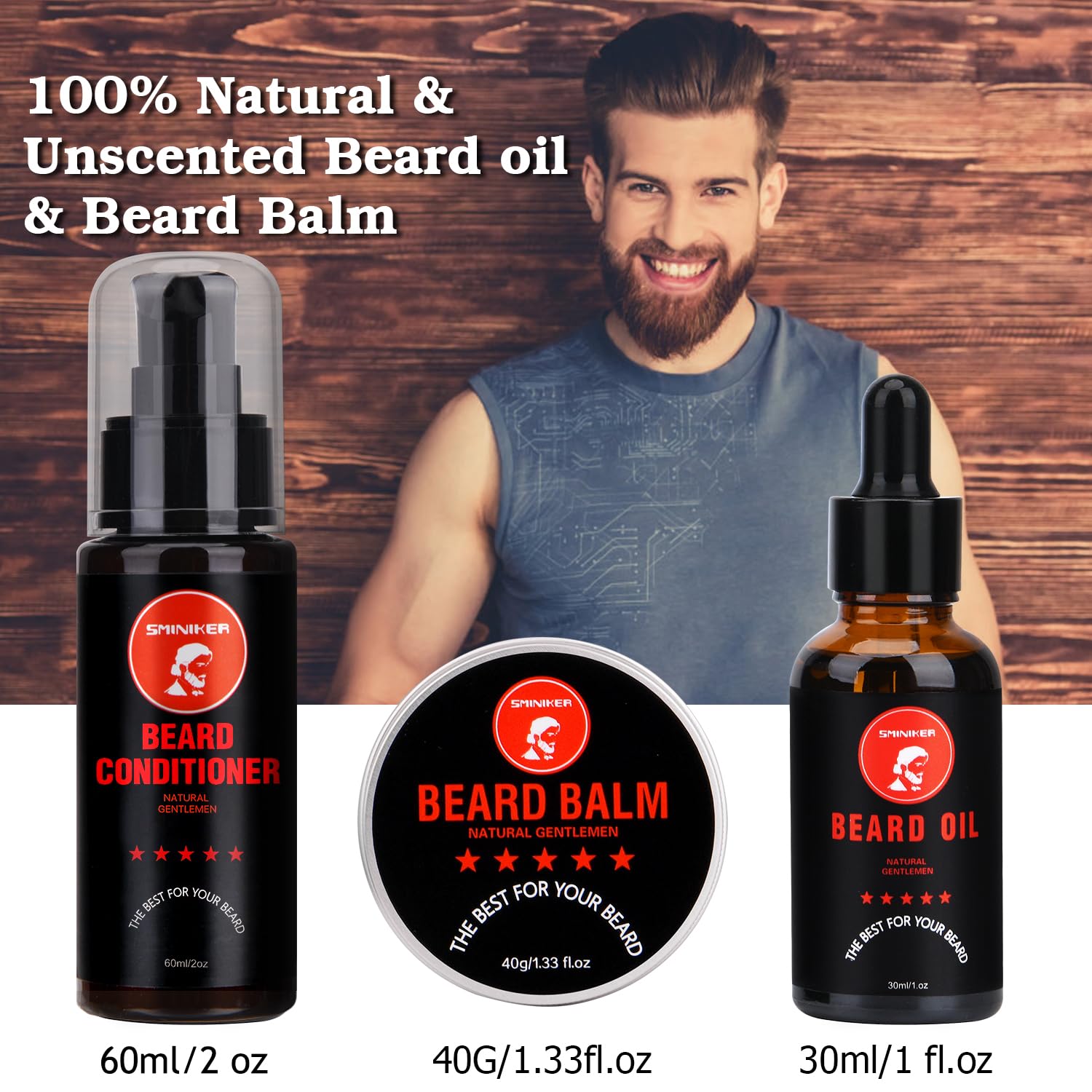 Conditionneur barbe SMINIKER (60 ml) assouplit et protège les poils