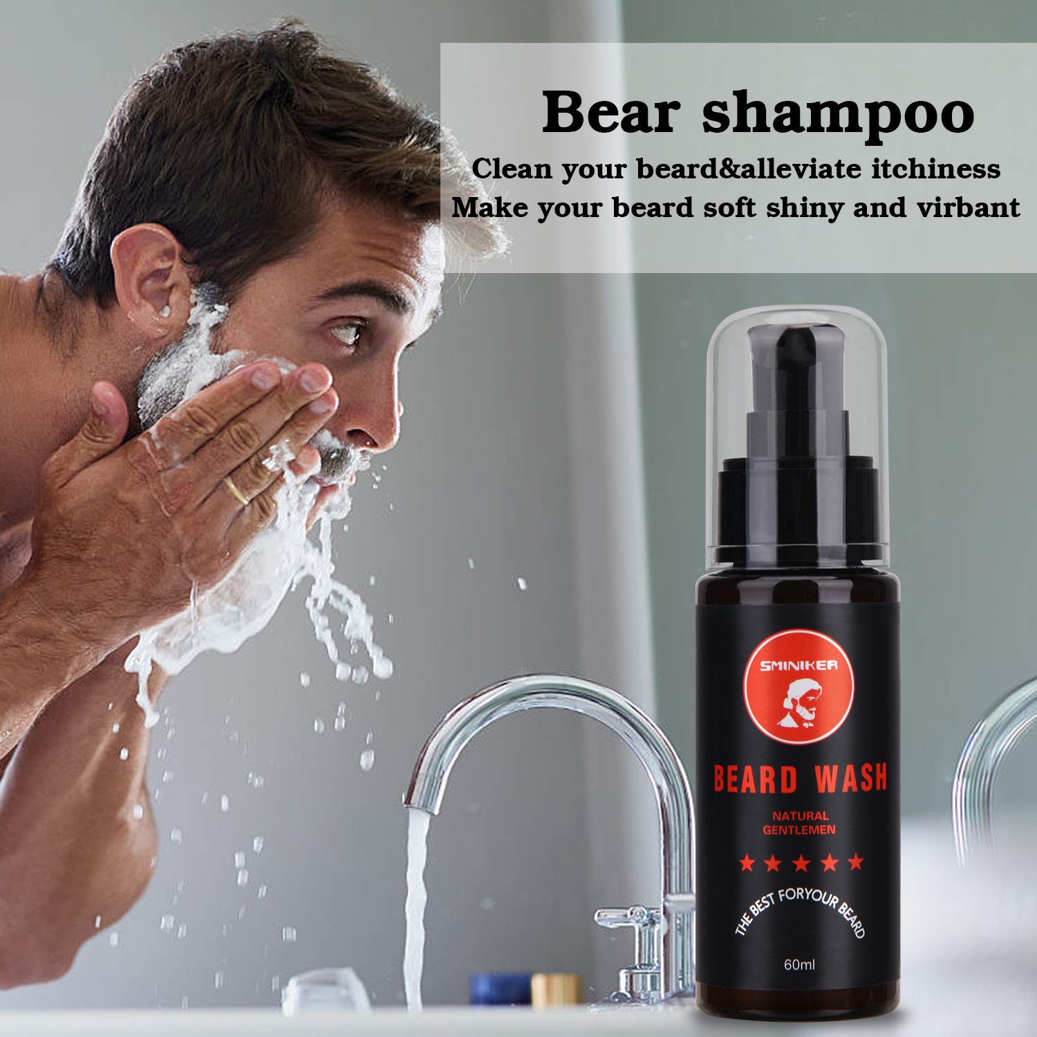 Shampoing barbe SMINIKER nettoie en douceur sans dessécher