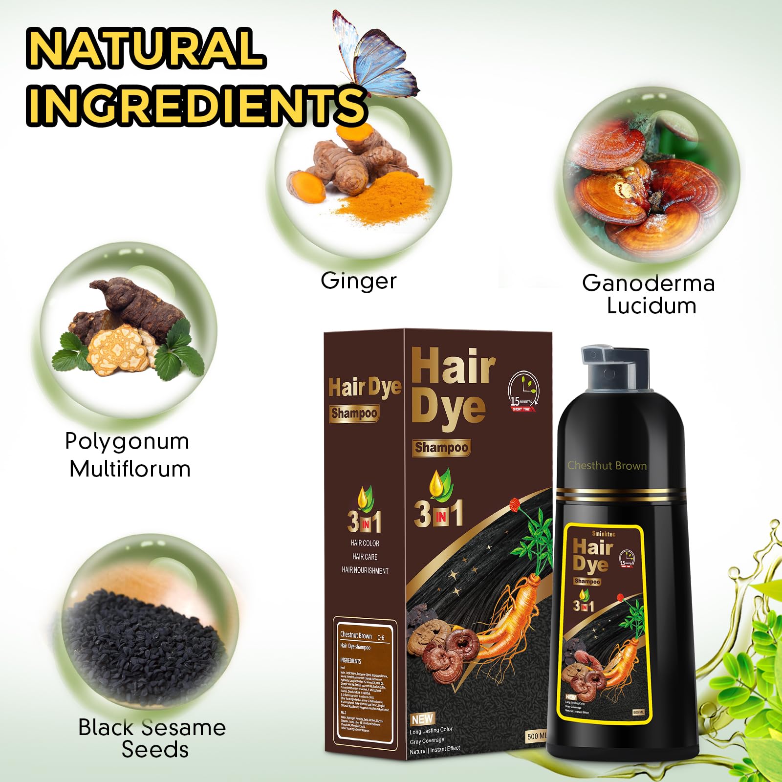 Sminktec Shampoing ingrédients naturels: soin nourrissant à base de plantes.