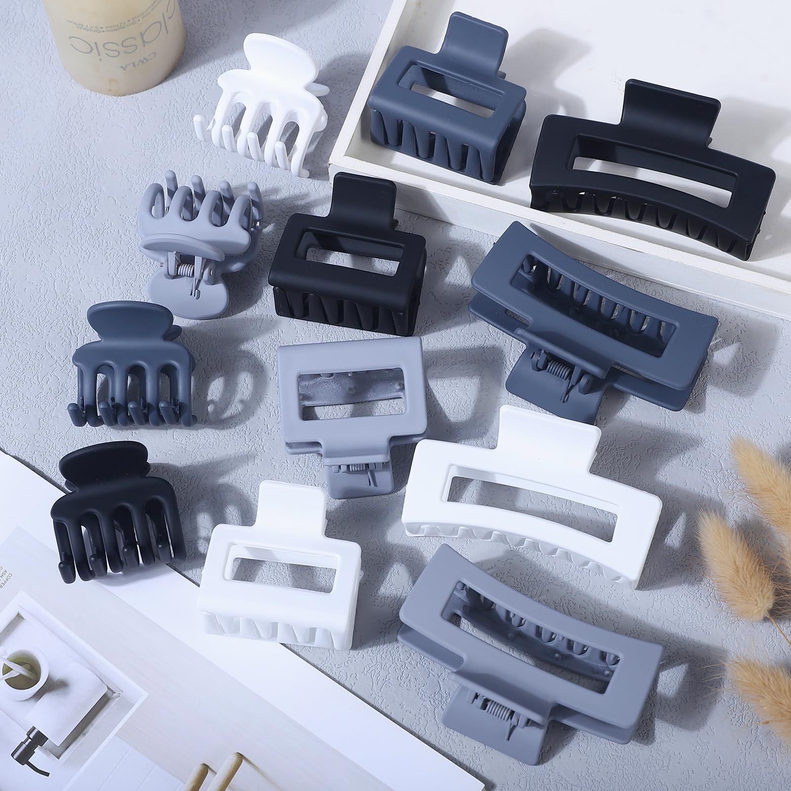 Clips SMKSL grand carré, prise robuste pour chignons volumineux.