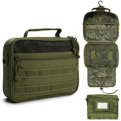 SMONT Sac toilettage tactique vert militaire avec ouverture large, accès rapide