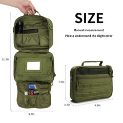 SMONT Sac toilettage tactique vert militaire avec poignée latérale pratique