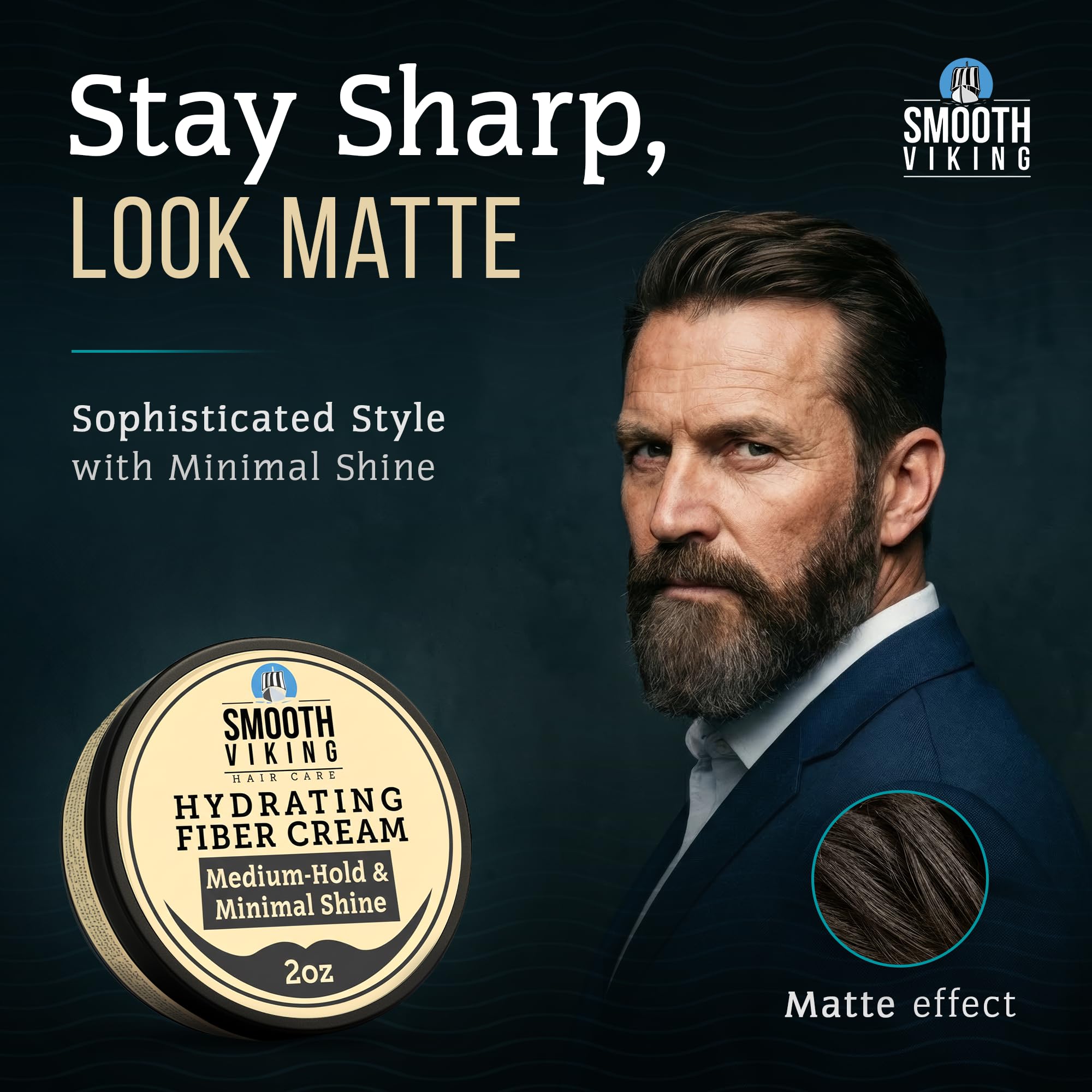 Application du styling Smooth Viking pour un coiffage facile et doux