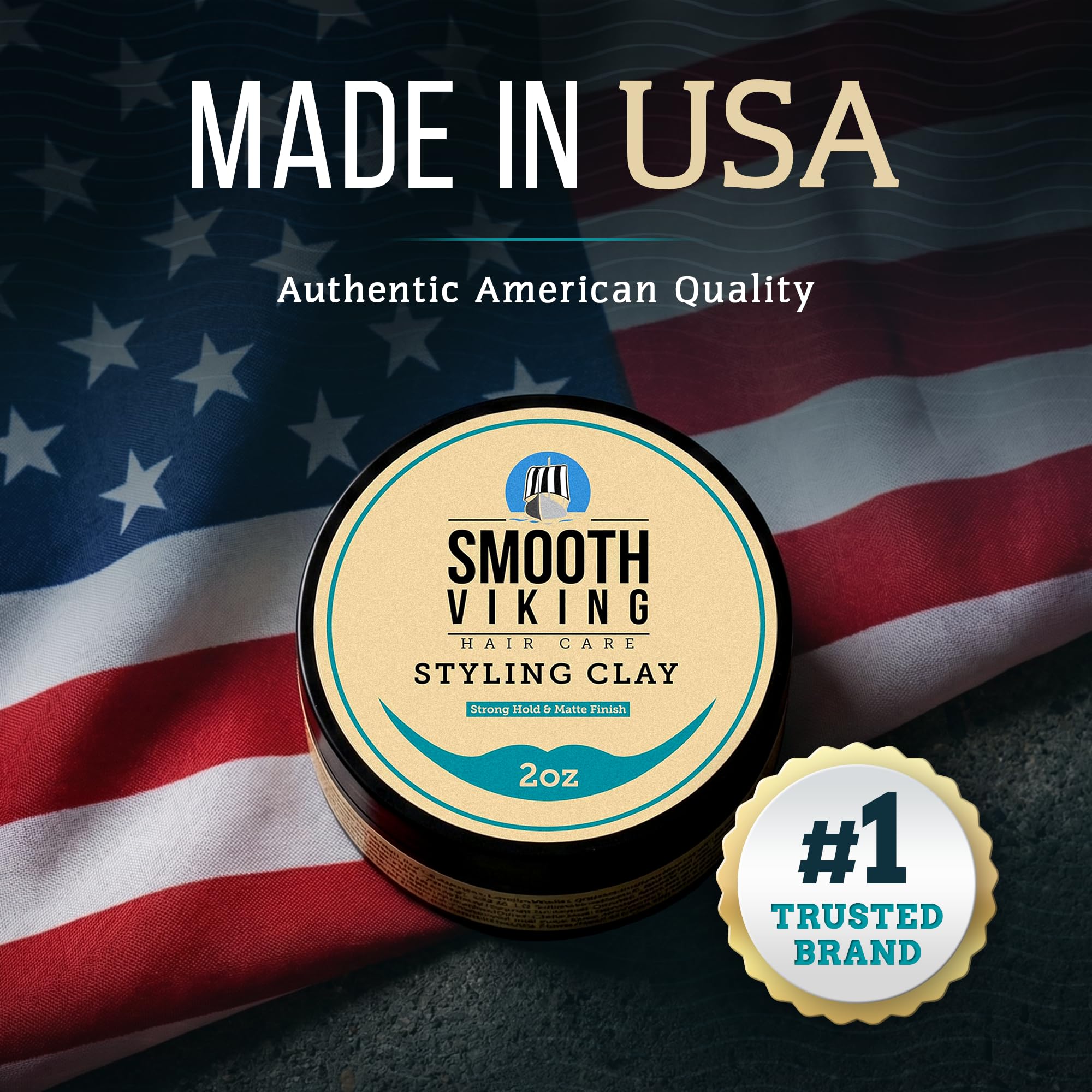 Smooth Viking Argile cheveux homme look professionnel restant en place toute la journée.