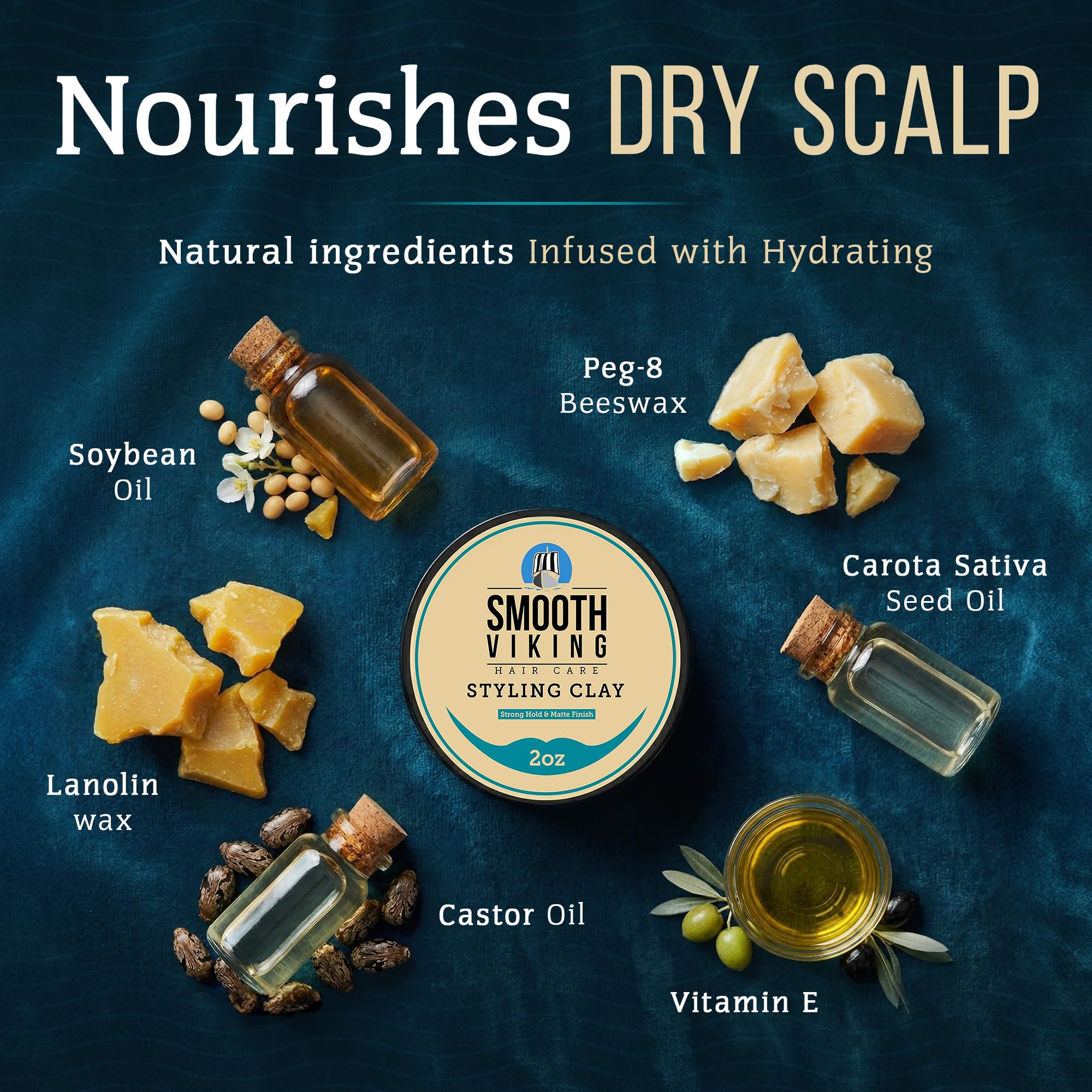 Smooth Viking Argile cheveux homme parfum naturel discret pour routine grooming.