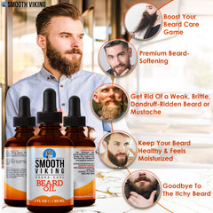 Smooth Viking Barbe Moustache Douceur, poils plus souples et coiffables.