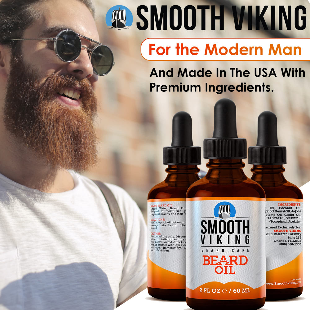 Smooth Viking Huile Barbe Usage Quotidien, application facile et rapide.