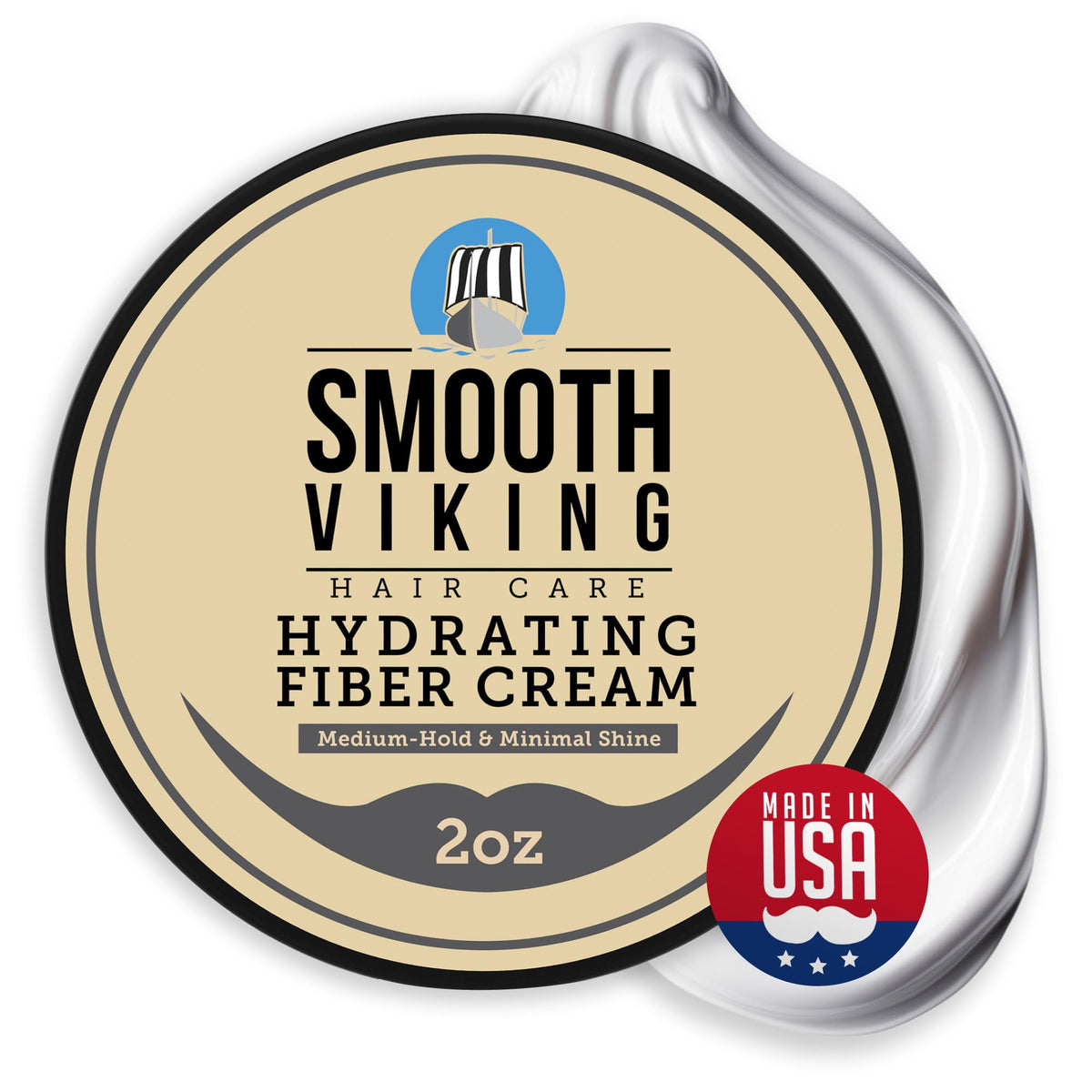 Smooth Viking Crème Fibre Hydratante – bouteille 2oz pour cheveux hydratés