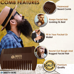 Brosse Smooth Viking au design ergonomique en bois pour grooming confortable