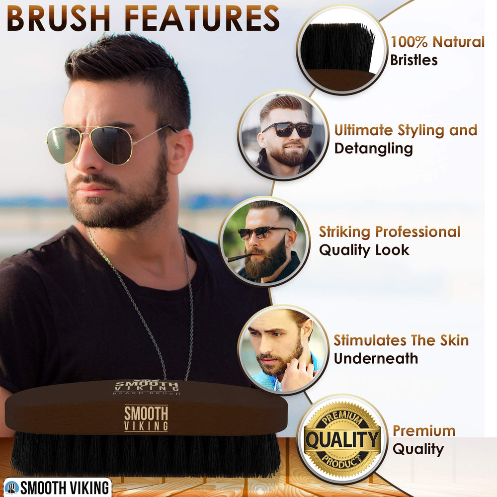 Ensemble cadeau Smooth Viking barbe: brosse et peigne pour homme