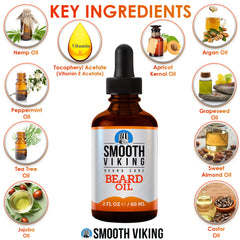Smooth Viking Huile Barbe goutte appliquée sur poils et peau pour nourrir.