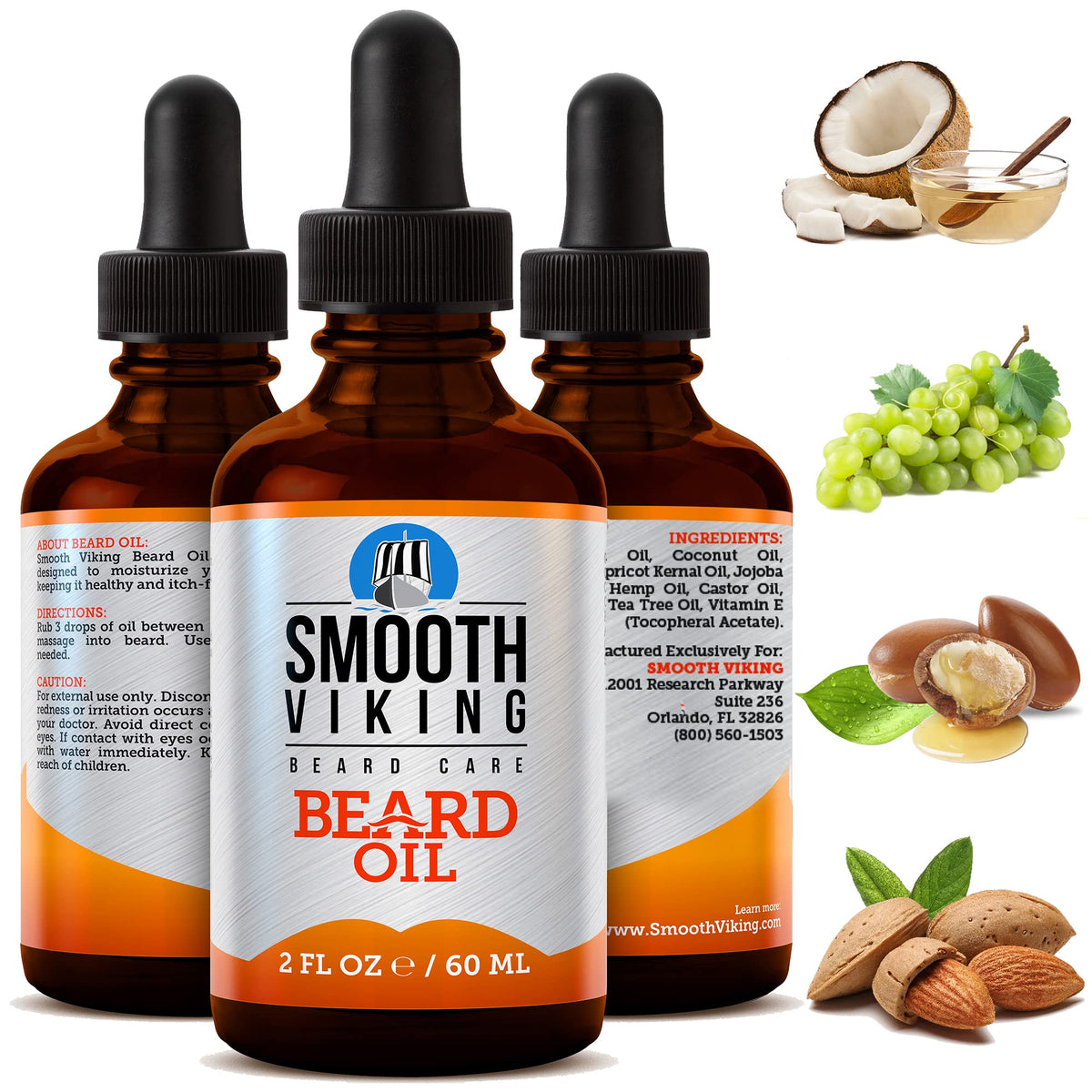 Smooth Viking Huile Barbe Bouteille en vue, hydratation légère pour barbe soignée.