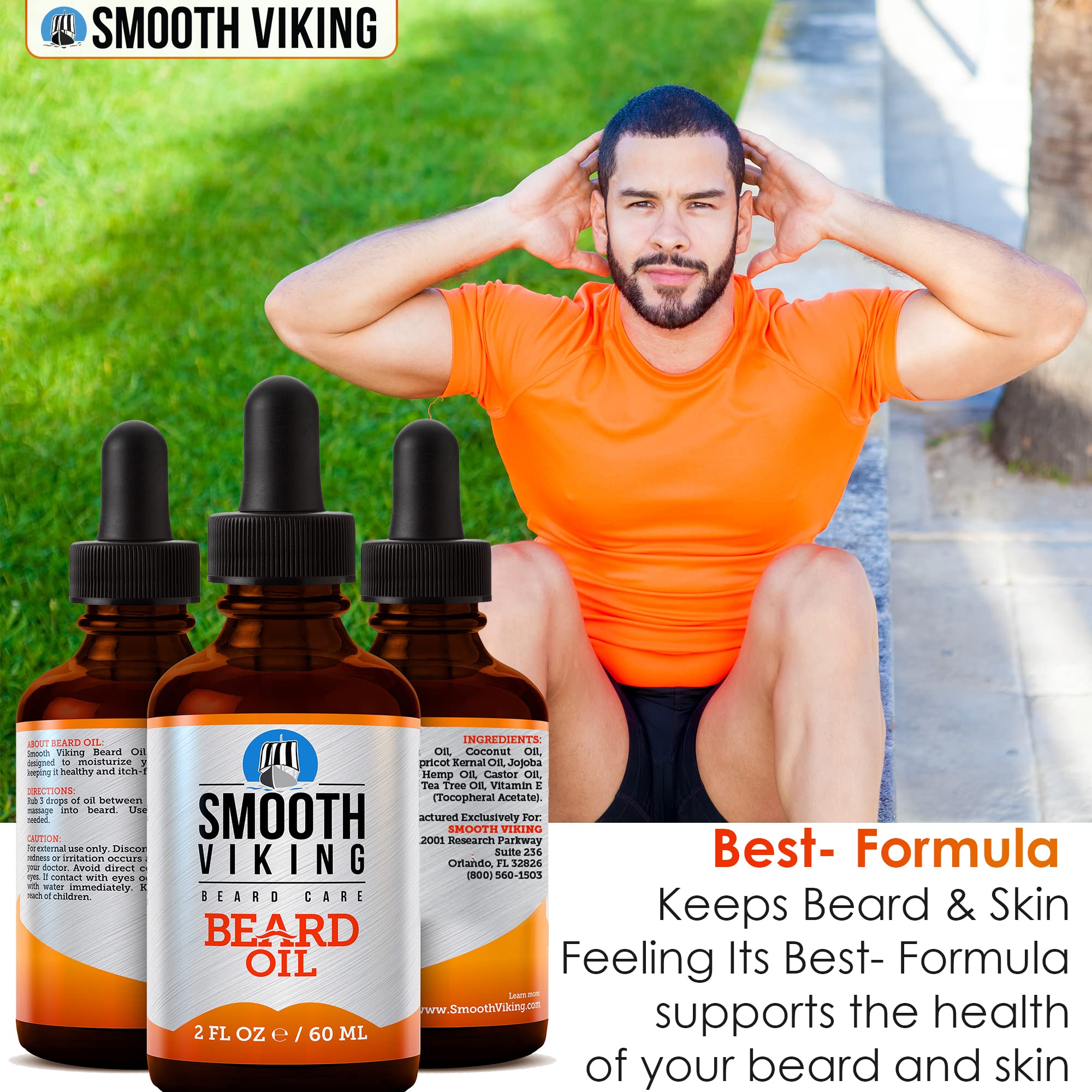 Smooth Viking Huile Barbe Ingrédients Clés Argan nourrissants pour poils et peau.