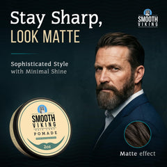 Smooth Viking Pomade — application sur cheveux humides pour une répartition facile.