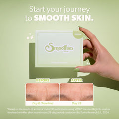 Adhésifs Smoothies pour visage, tenue nocturne douce et efficace.