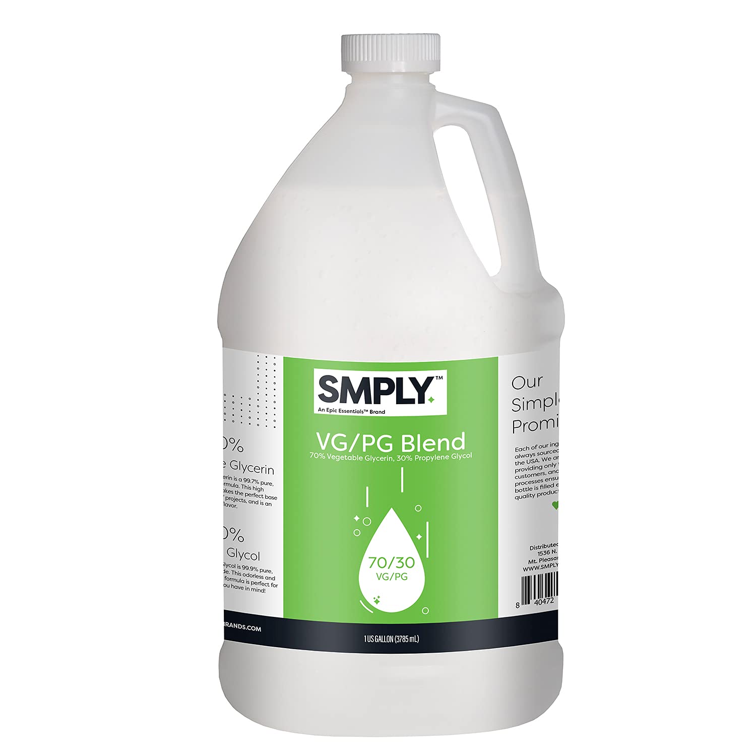 SMPLY glycérine et propylène glycol en bouteille 70-30, idéal pour peau et cuisine
