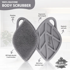 Sndyi brosse-douche silicone forme-feuille: mousse rapide et nettoyage facile.
