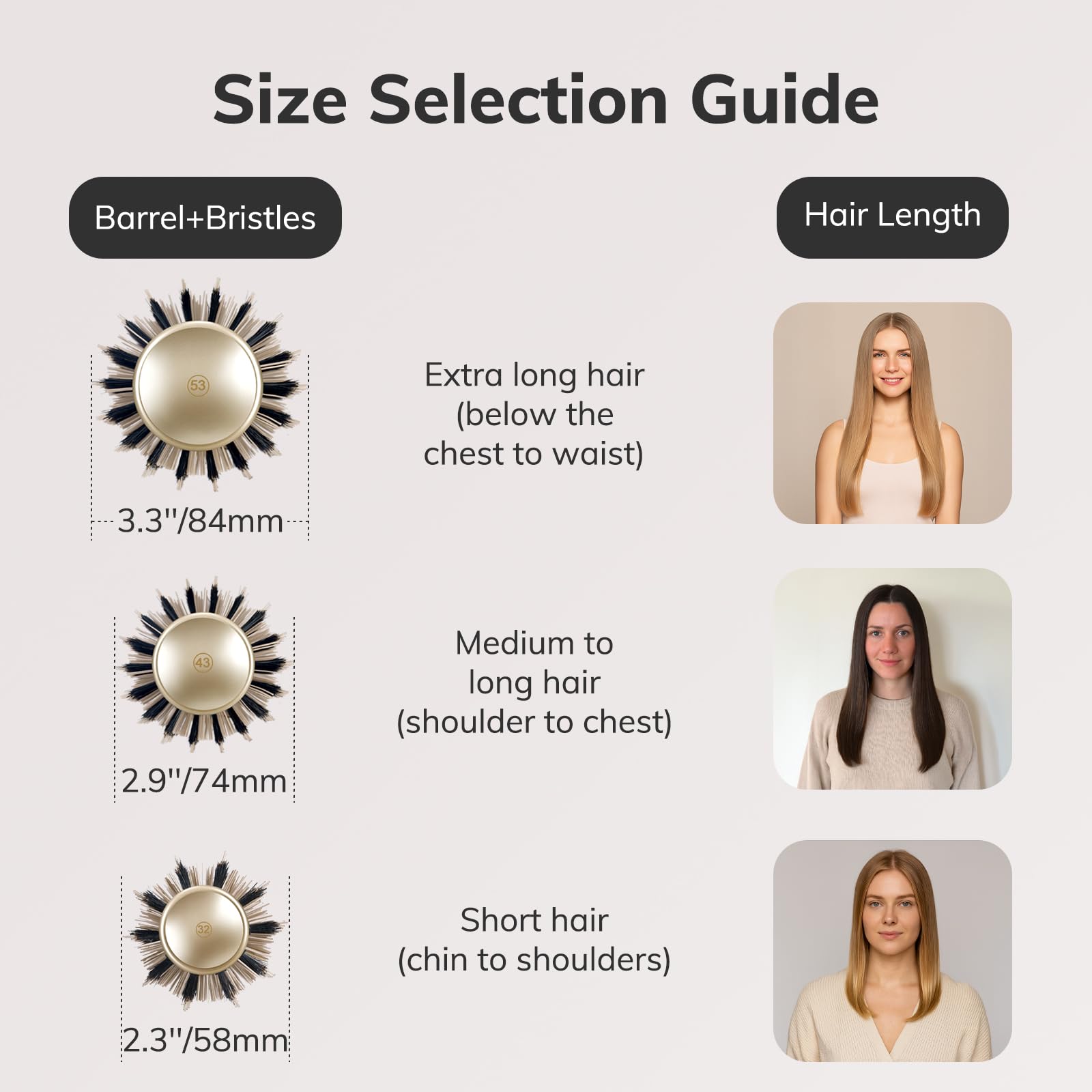 Brosse ronde Sndyi avec clips professionnels inclus pour coiffage précis