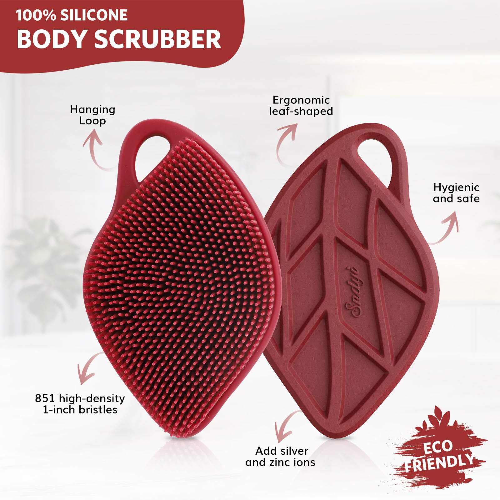 Brosse silicone Sndyi hygiénique avec ions argent et zinc