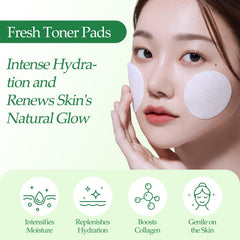 Snidin cotons-tonifiants hydratation immédiate pour peau lumineuse et fraîche.