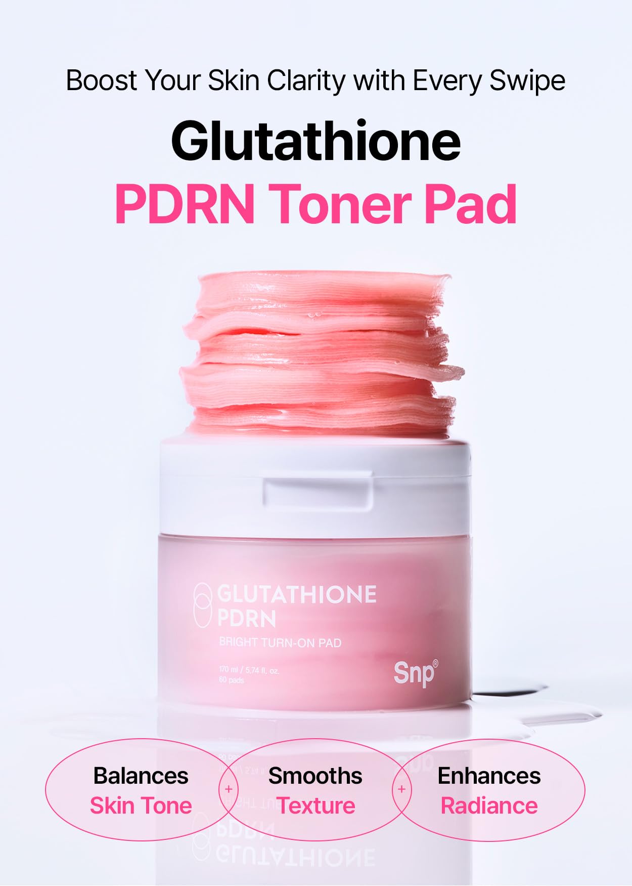 Tampon SNP rose infusé vitamine C avec extrait de fleur de cerisier pour tonifier