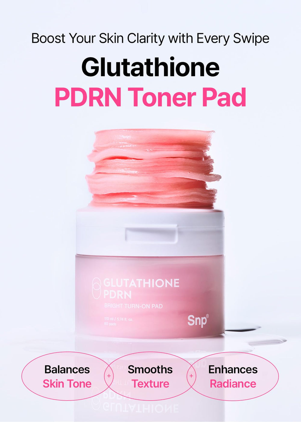 Tampon SNP rose infusé vitamine C avec extrait de fleur de cerisier pour tonifier