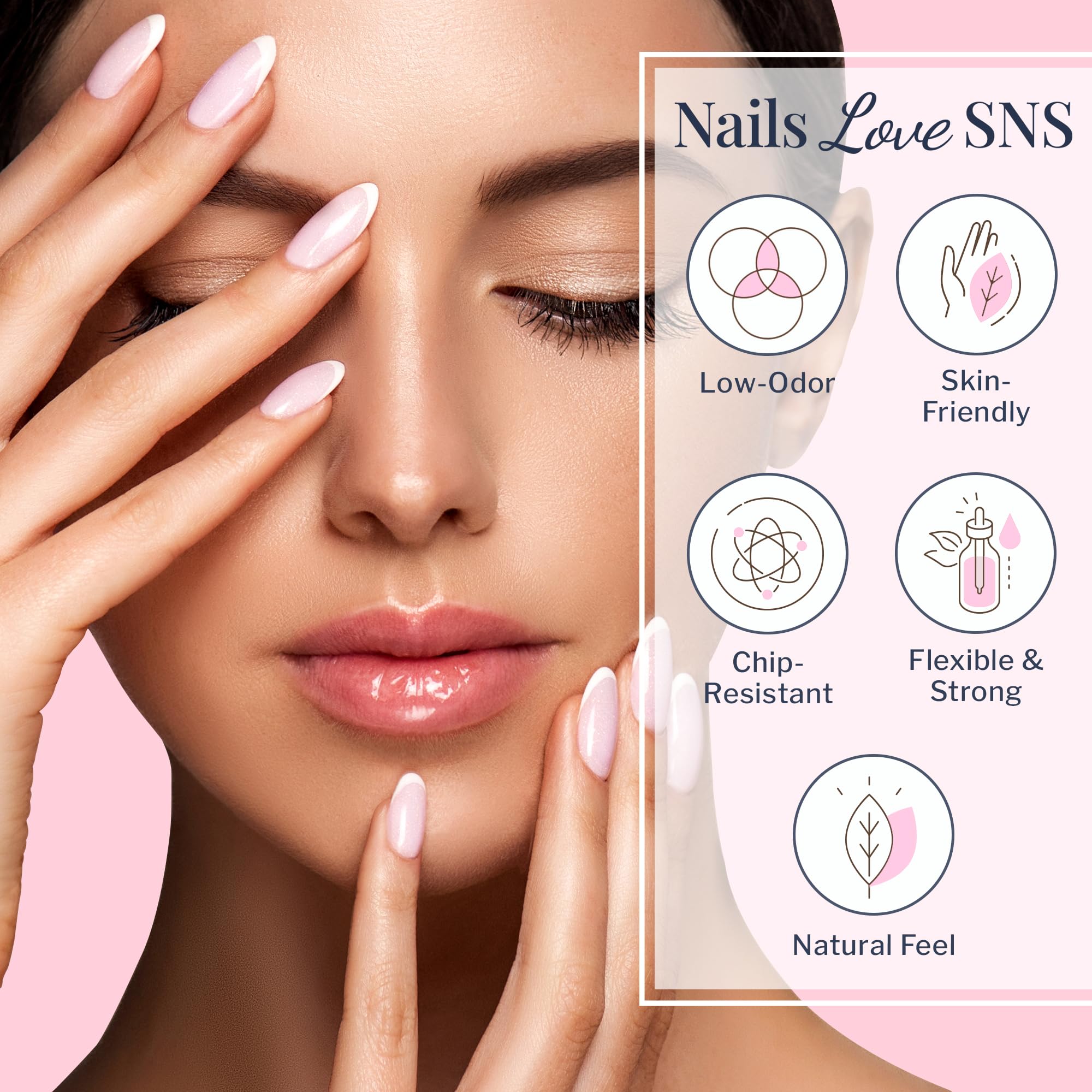 SNS Poudre Dip Naturel Sheer - texture grain fin pour une application régulière.