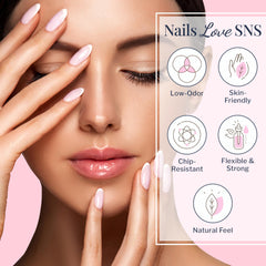 SNS Poudre Dip Naturel Sheer - texture grain fin pour une application régulière.