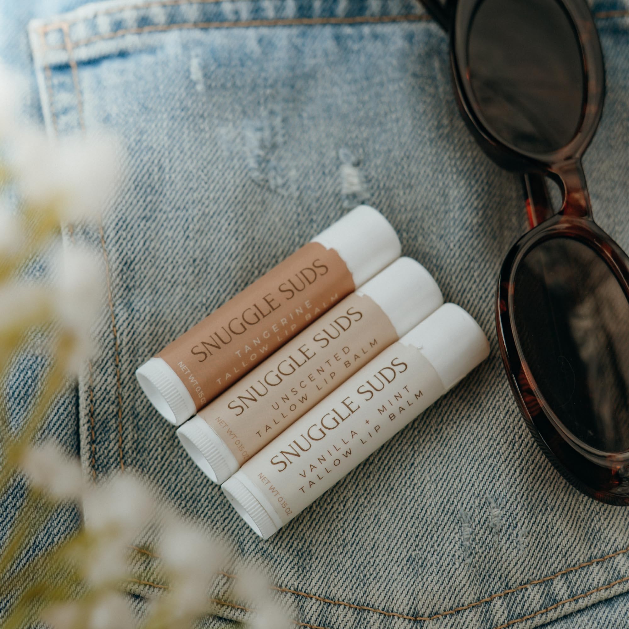 Snuggle Suds baume a levres tallow boeuf tubes Mandarine, energie fruitée