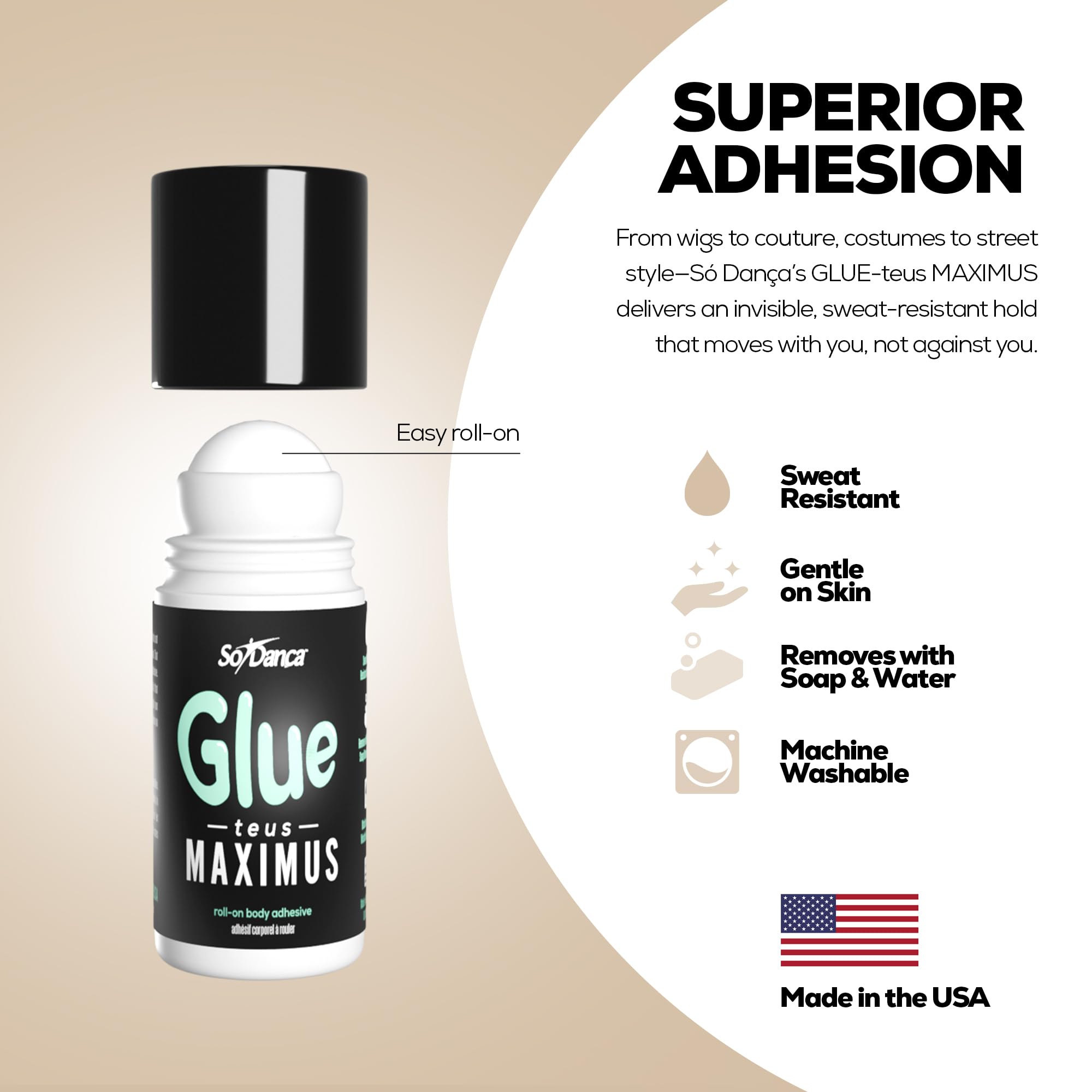 So Danca Glue-teus Maximus, équilibre formule 75/25 pour une adhérence efficace.