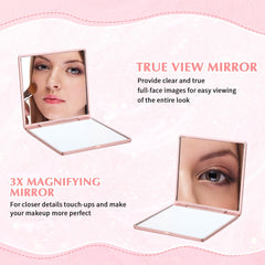 Soaoo miroir rose compact dos rose-or, finition raffinée et pratique.