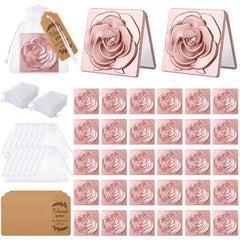 Soaoo miroir rose compact ensemble, cadeau élégant pour invités de mariage.