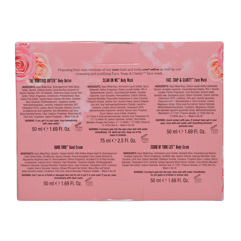 Soap & Glory Gel douche Clean On Me, mousse riche et parfum emblématique.