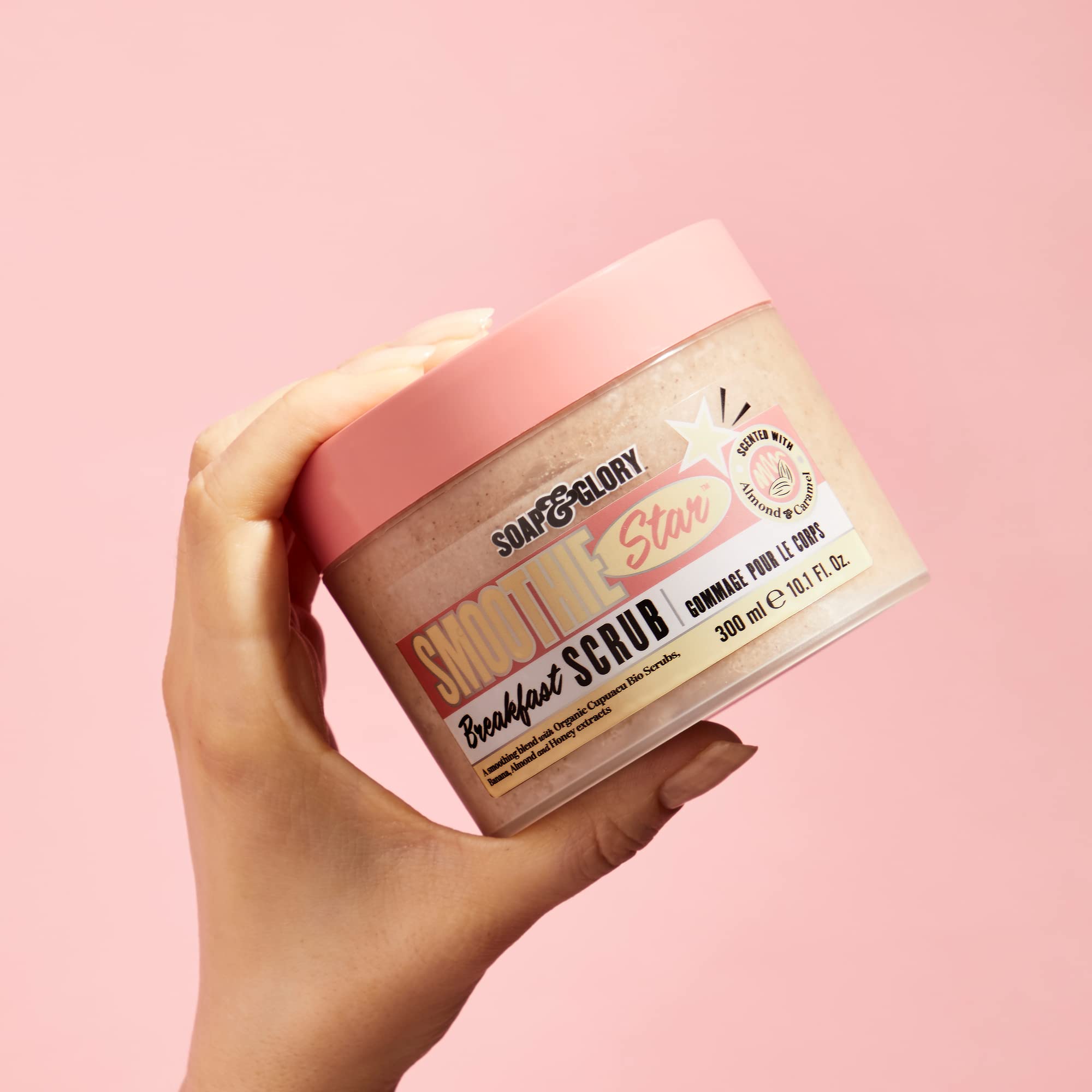 Soap & Glory Smoothie Star miel – ingrédients hydratants pour peau réconfortée.
