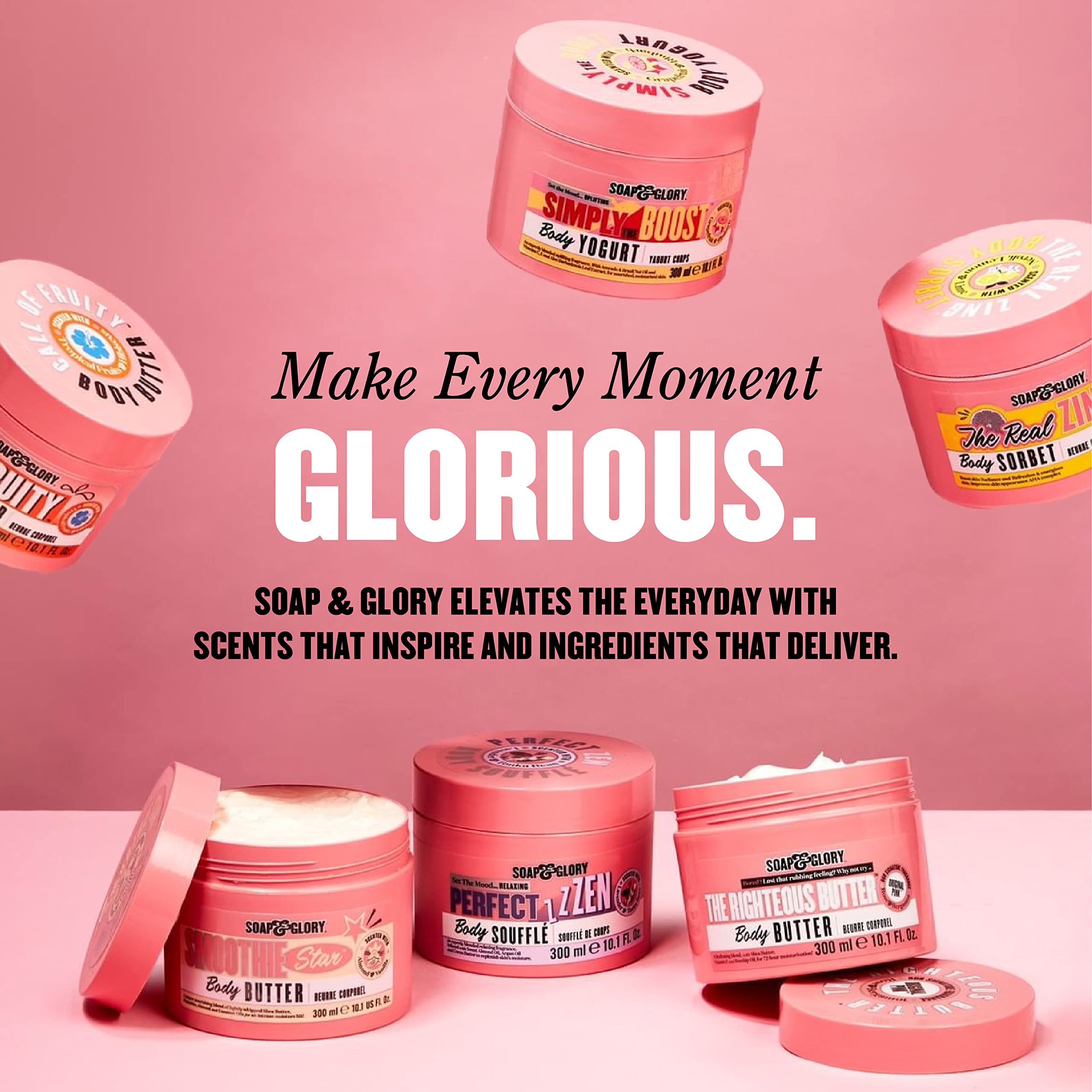Soap & Glory Smoothie Star texture crèmeuse – gommage qui laisse la peau douce.