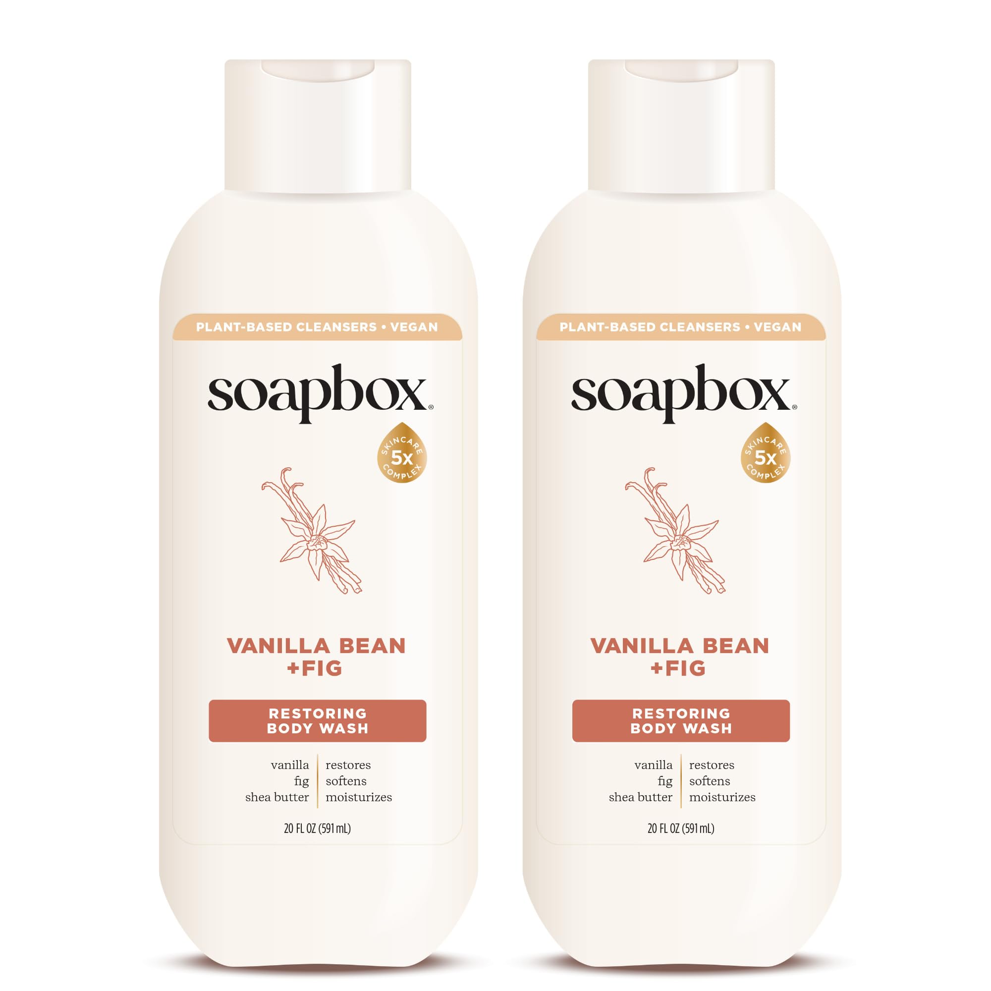 Soapbox douche-corps vanille-figue, bouteille au design vegan et hydratation quotidienne
