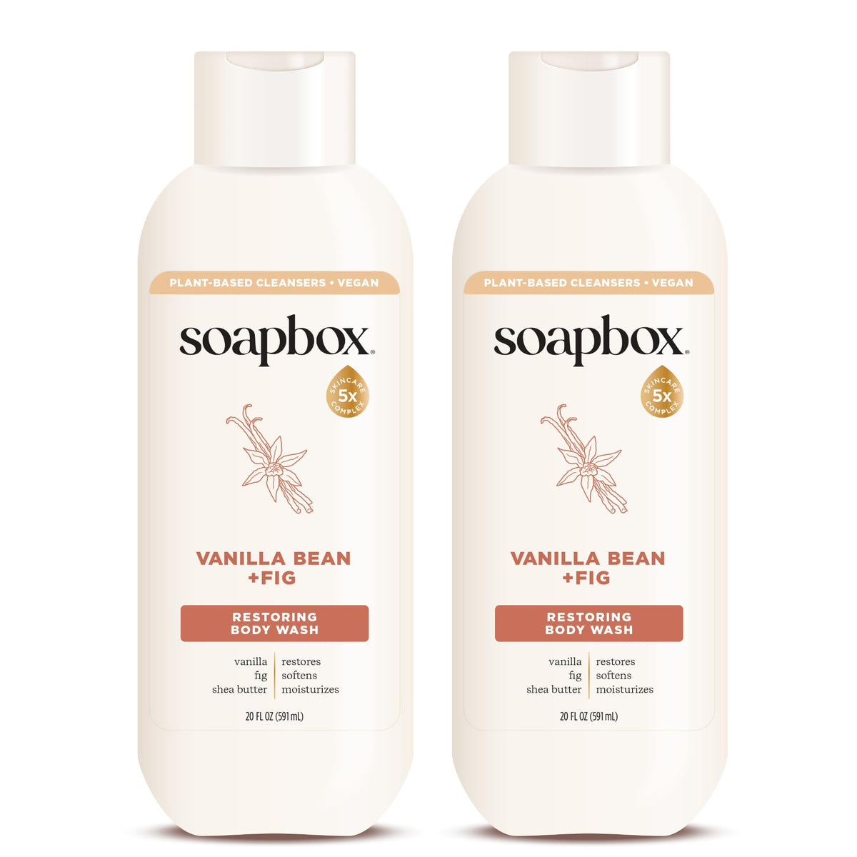 Soapbox douche-corps vanille-figue, bouteille au design vegan et hydratation quotidienne