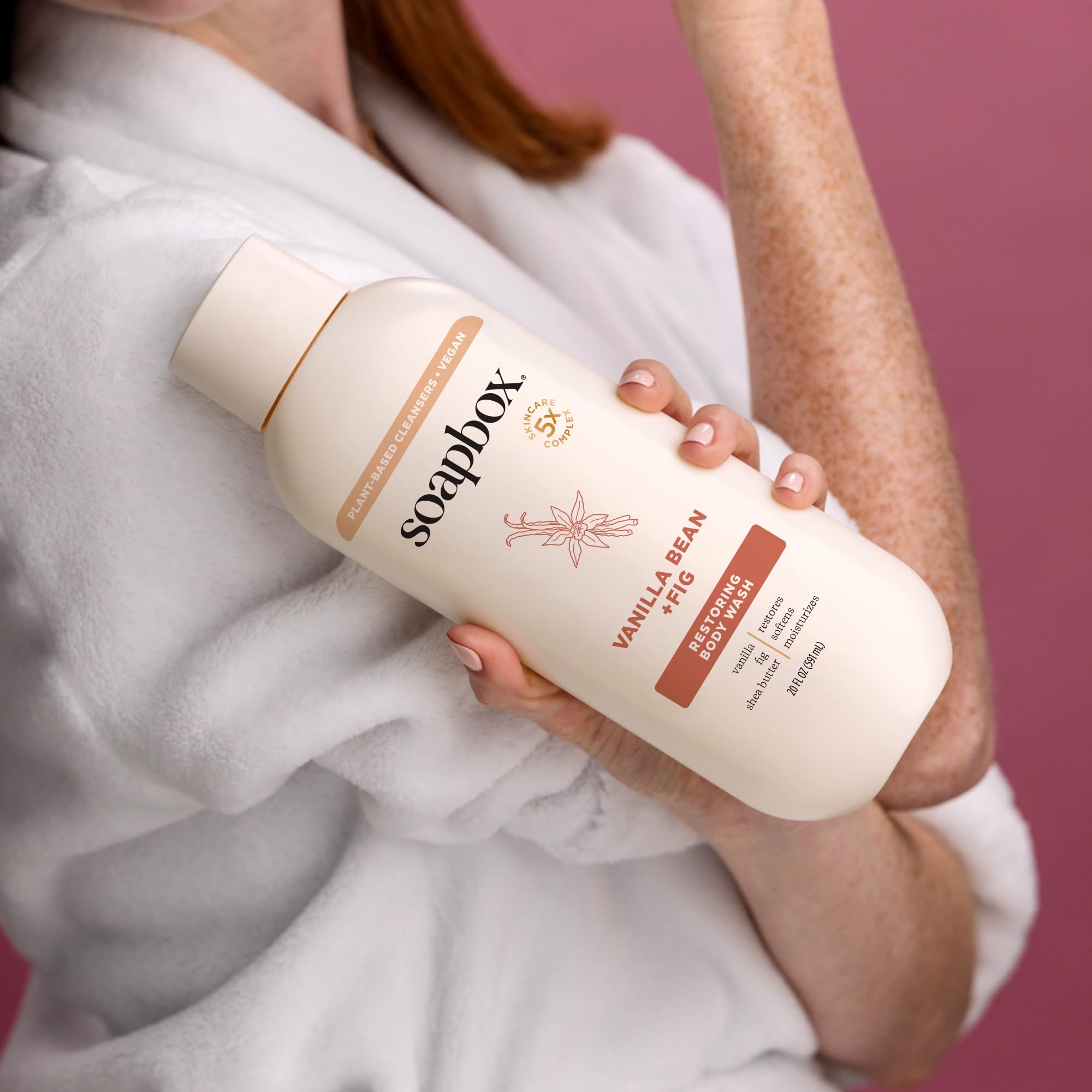 Soapbox douche vanille-figue parfum doux évoque des moments réconfortants