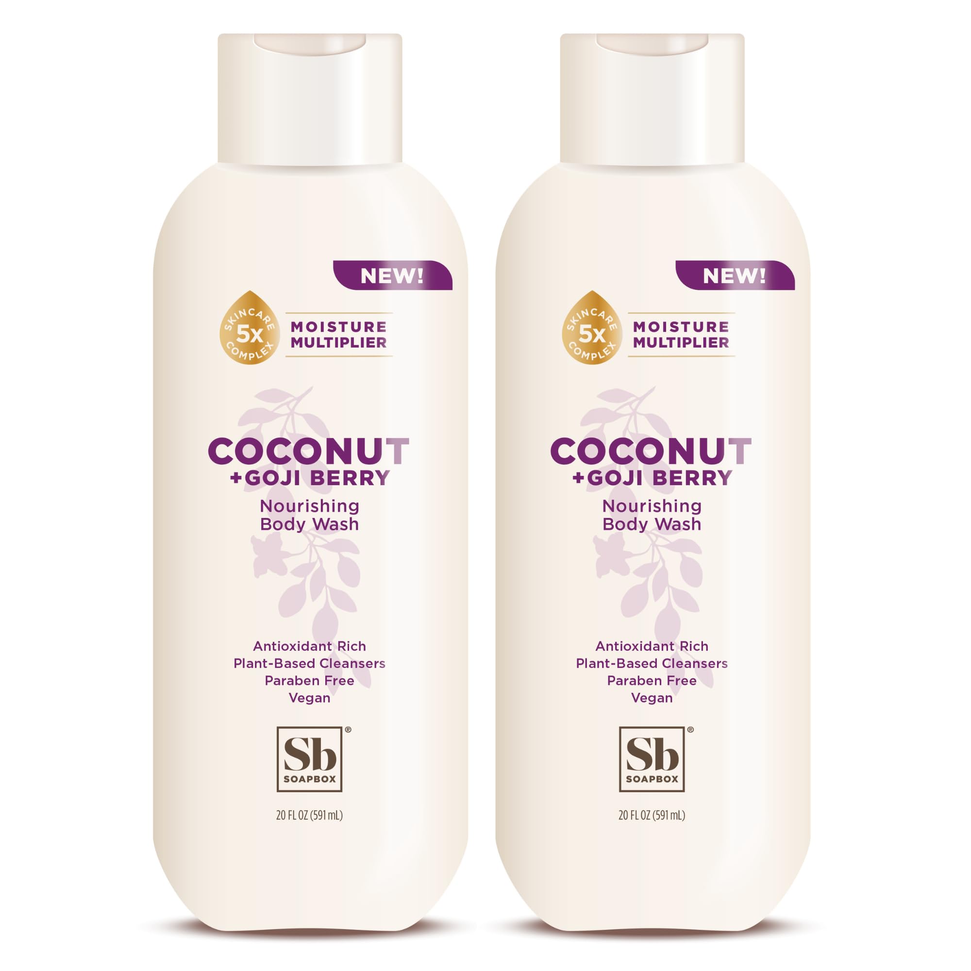 Soapbox Gel Douche Coco Goji Flacon 20oz, hydratation douce pour la peau.