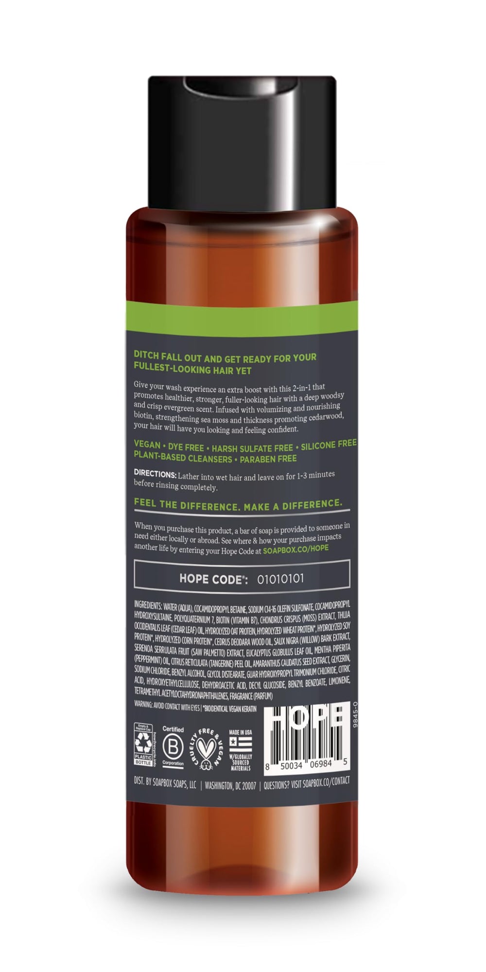 Soapbox Homme 2 en 1, usage quotidien sous la douche.